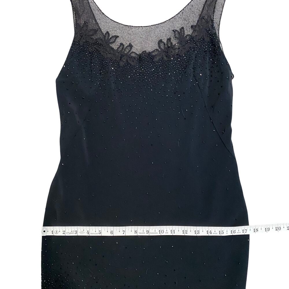 Cache Gorgeous Vintage Beaded Black Gown Women's Size 12 Full Length Lace* - Picture 7 of 14